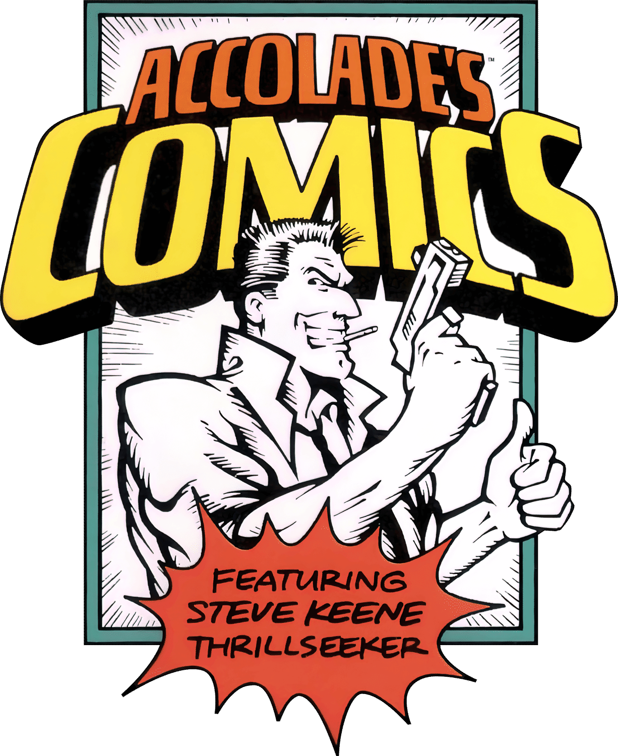 Accolade's Comics Featuring Steve Keene Thrillseeker logo for Commodore 64